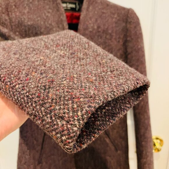 Vintage LARRY LEVINE Tweed BLAZER SIZE Small LINED IN RED - Picture 6 of 16